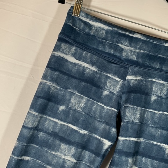 Adidas Climalite Blue & White Striped Leggings - Picture 2 of 8